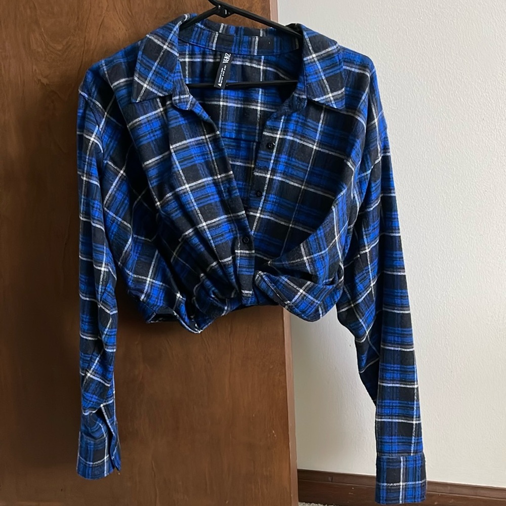 Zara cropped plaid top-Size small